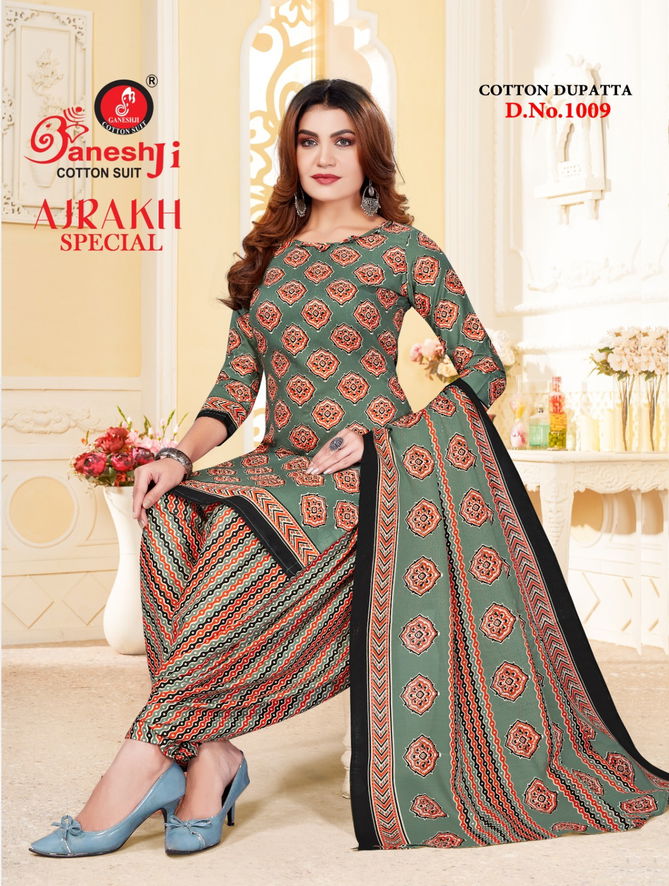 Ajrakh Special Vol 1 By Ganeshji Cotton Printed Dress Material Wholesale Price